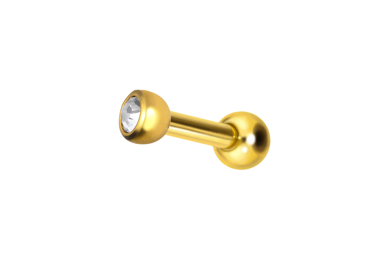 Titan Ohrpiercing mit Innengewinde KRISTALL
